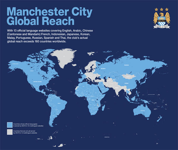 Manchester City global reach map