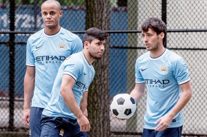 Vincent Kompany, Sergio Aguero, David Silva