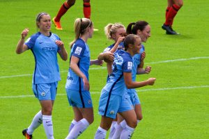 Georgia Stanway celebrates goal against Sunderland AFC Ladies