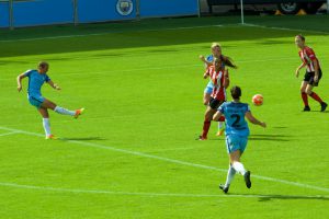 Georgia Stanway scores her second goal of the game