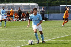 Eric Garcia playing for Man City U18 against Wolves U18