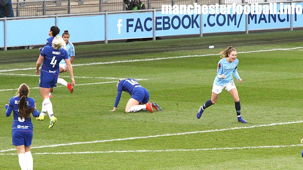 Tessa Wullaert celebrates her solo opening goal against Chelsea Women after Millie Bright's error Sunday February 10 2019