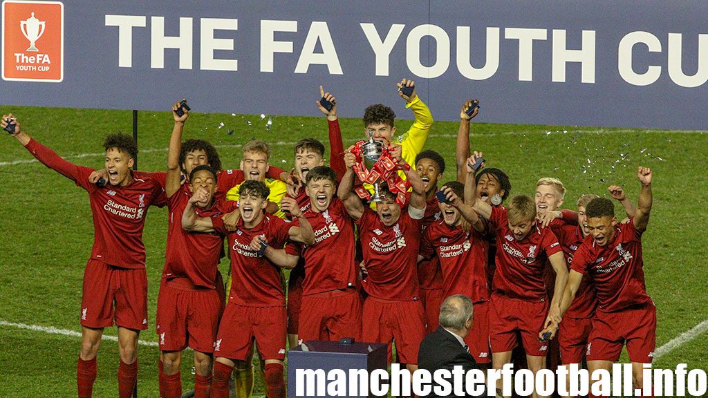 Liverpool U18 lift the 2019 FA Youth Cup after beating Manchester City U18 at the City Football Academy on Thursday April 25, 2019