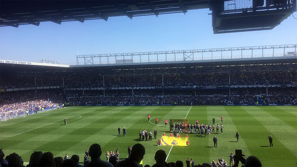 Goodison Park - Everton host Manchester United (in pink away strip) Sunday April 21, 2019