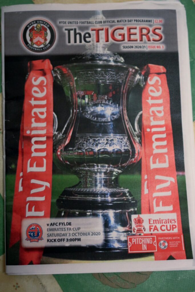 FA Cup Programme Hyde United 2, AFC Fylde 4