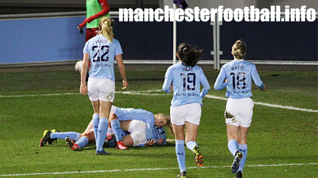 Lauren Hemp celebrates Chloe Kelly's winning goal for Manchester City Women against Reading - Saturday March 27 2021