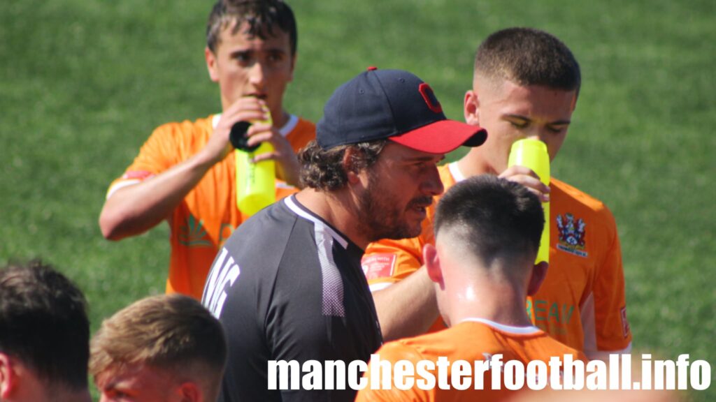 Macclesfield Town vs Stalybridge Celtic Saturday July 18 2021 - drinks break