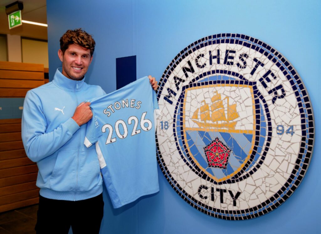 John Stones extends with Manchester City until 2026