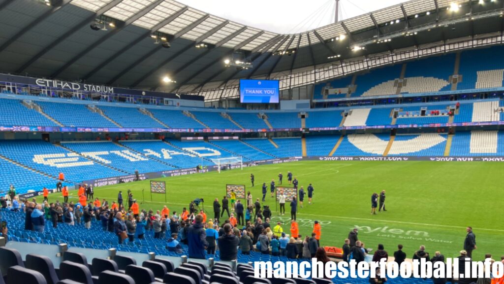 Post match interviews at the Etihad Stadium