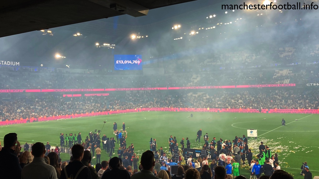 SoccerAid 2021 raises over 13 million pounds at the Etihad Stadium