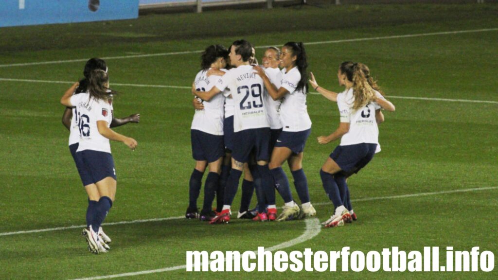 Tottenham Women celebrate equaliser at Man City Women - Sunday September 12 2021