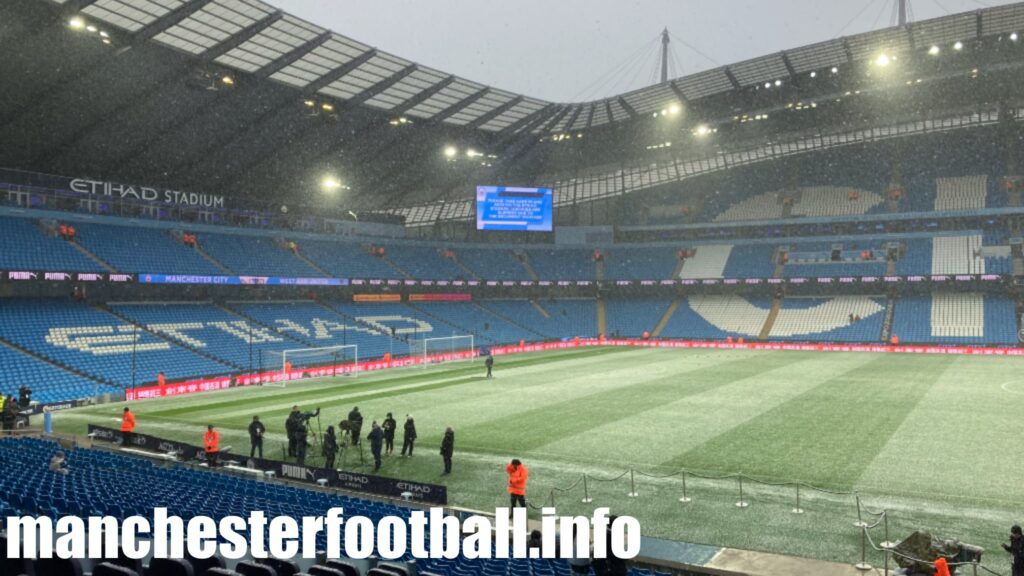 Manchester City 2, West Ham 1 - snow before kick off - Sunday November 28 2021