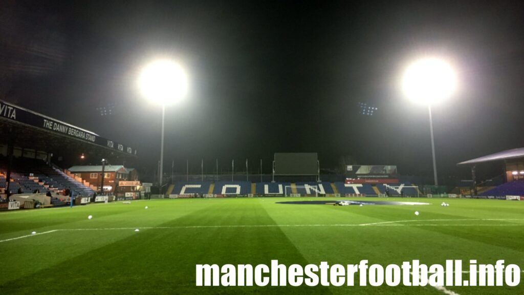 Stockport County vs Maidenhead United - Edgeley Park floodlights - Tuesday January 25 2022