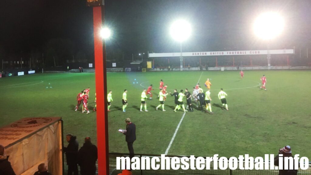 Ashton United vs South Shields - teams line up at Hurst Cross - Tuesday March 1 2022