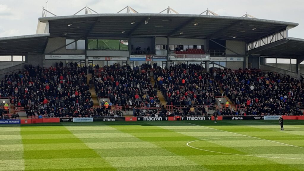 A packed Racecourse Ground - Wrexham