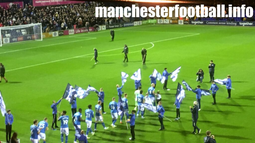 Stockport County vs Carlisle - Hillgate Boys U13s flag bearers - Tuesday October 25 2022