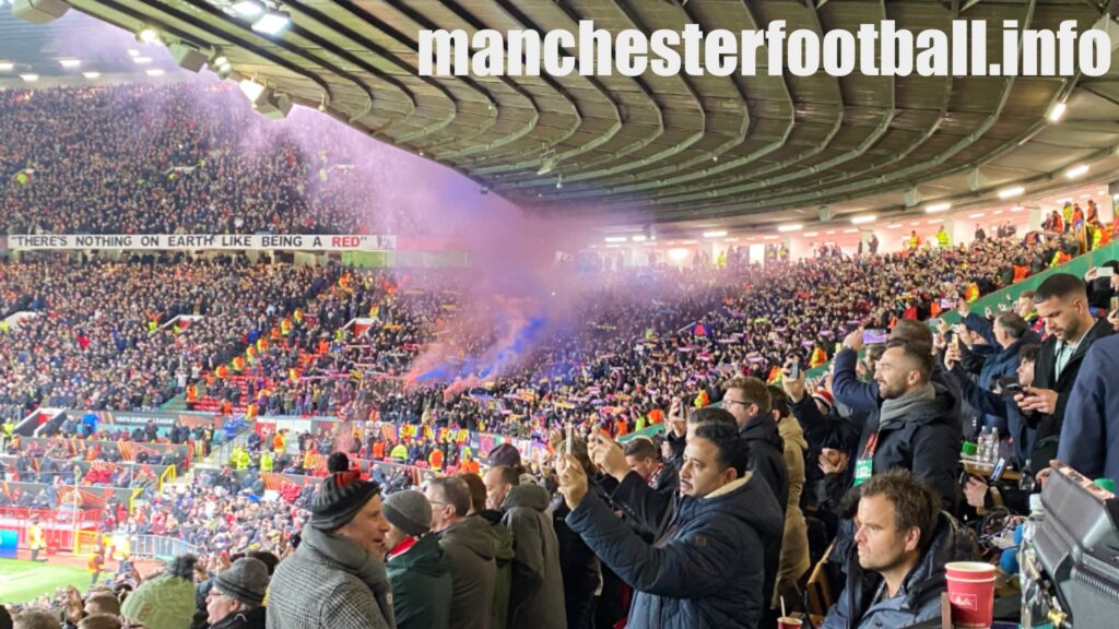 Manchester United vs Barcelona - flares - Thursday February 23 2023