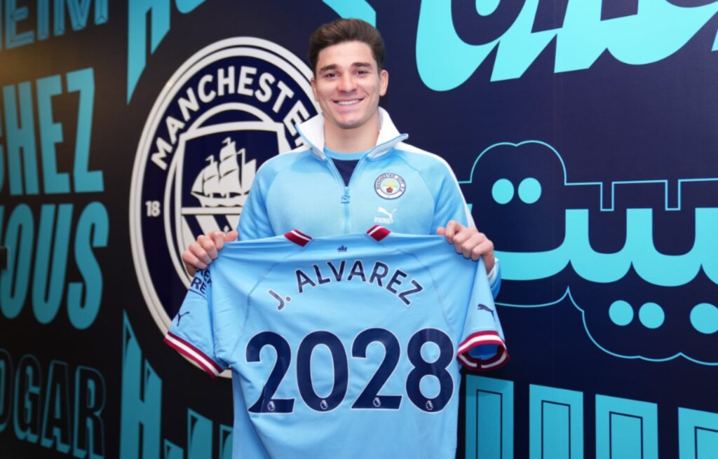 Julian Alvarez contracted with Manchester City until 2028