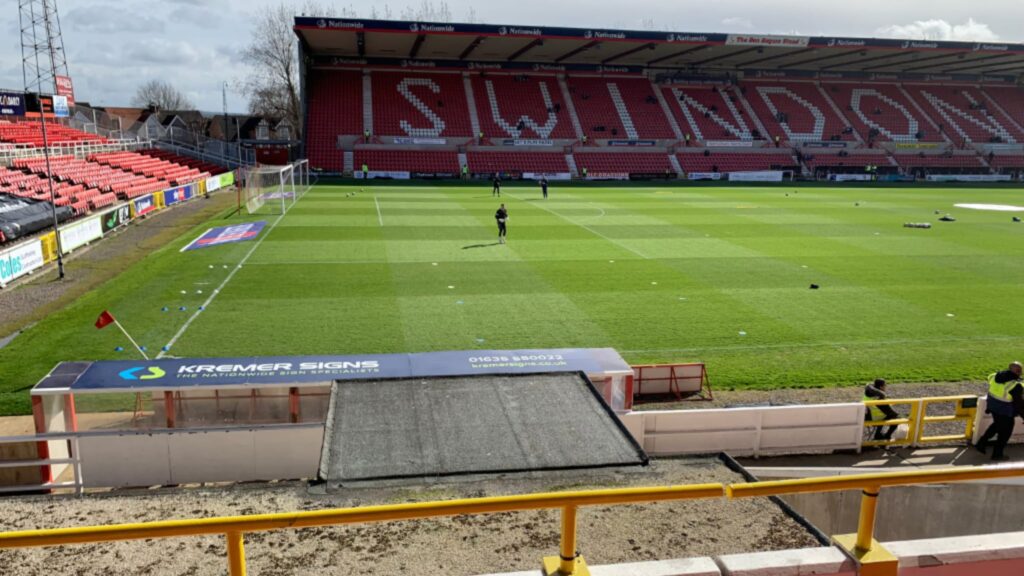 Swindon Town Stadium - County Ground pitchside