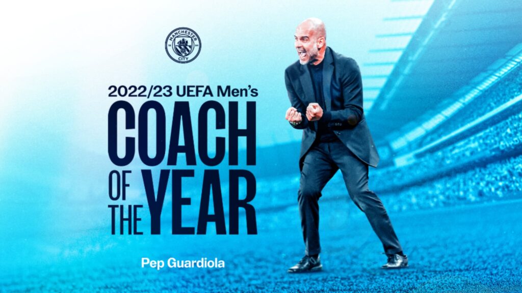 Pep Guardiola UEFA Men's Coach of the Year @2x