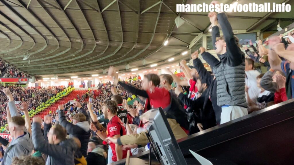 Fans celebrate Casemiro goal vs Crystal Palace in Carabao Cup - Tuesday September 26 2023