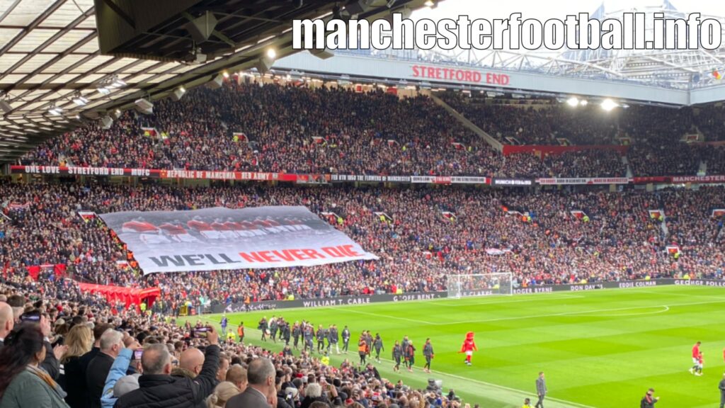 We'll Never Die - Munich Banner - Sunday February 4 2024 - Man Utd vs West Ham