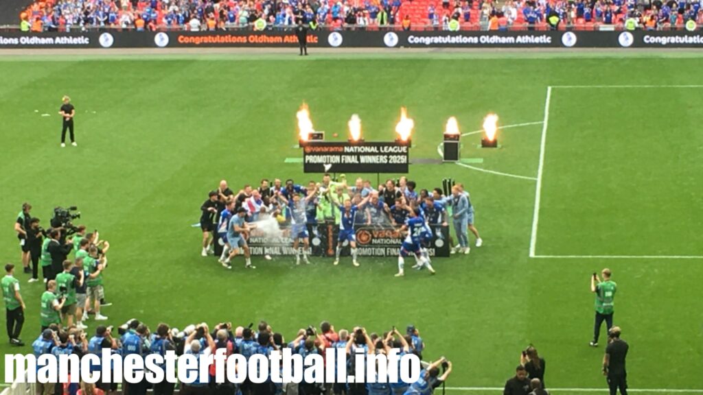 Oldham Athletic vs Southend United - Oldham lift the trophy - Sunday June 1 2025